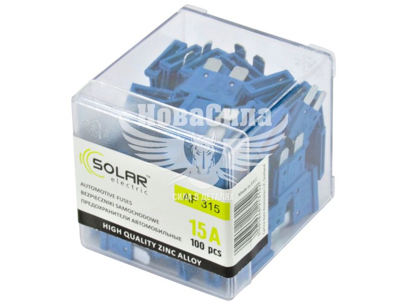 Запобіжники плоскі стандарт (Solar) уп. 100шт. (15A) (AF315)