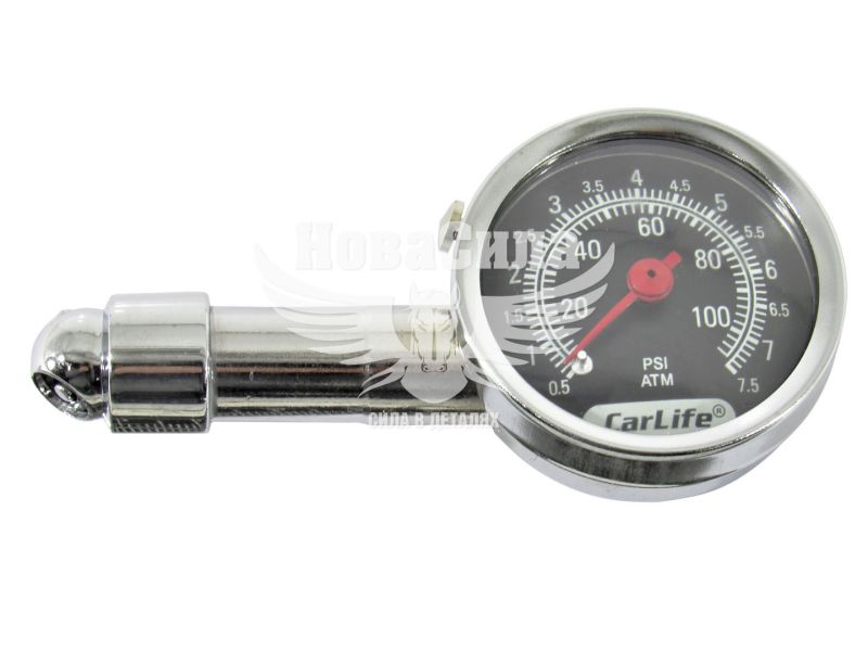 Манометр (CarLife) 7.5-атм. металл. корпус (пласт. кейс) (TG571/P)