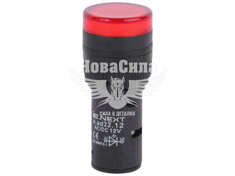 Арматура світлосигнальна E.NEXT e.ad22.12.red d22мм 12В АС/DC червона (s009019)
