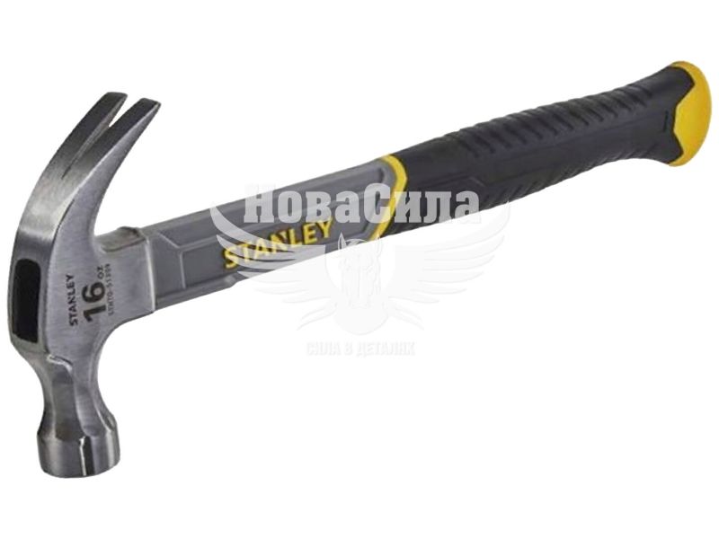 Молоток столярний Stanley Fiberglass, 450 г, 325 мм із загнутим гвоздодером (STHTO-51309)