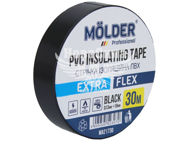 Ізолента вогнестійка (Molder) 30м чорна (MA21730)