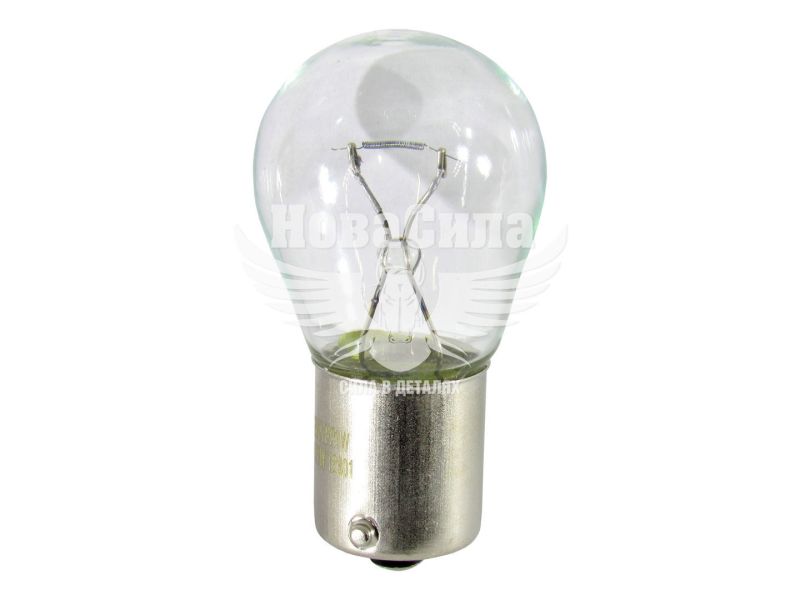 Лампочка 1-но конт. груша біла 12V-21Вт P21W BA15s (Brevia) (упак.-10шт.) (12301C)