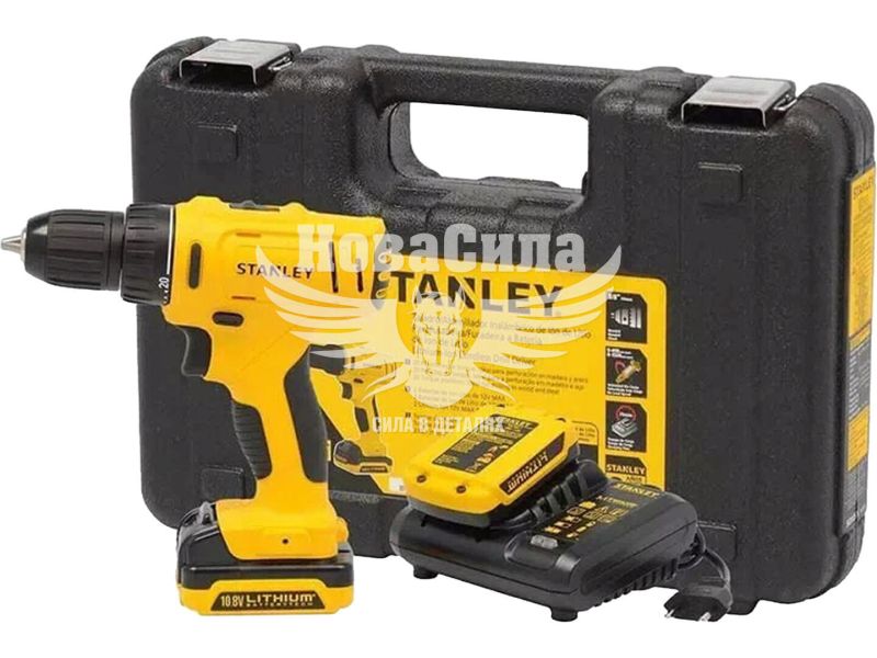 Акумуляторний дриль-шурупокрут Stanley 12 В, 26 Нм, 1500 об/хв, 2х1.5 Ач + кейс (SCD121S2K)