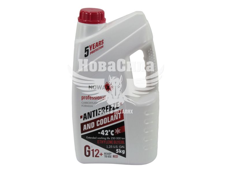 Тосол антифриз червоний -42 (Nowax) G-12+ 5кг. (NX05001)