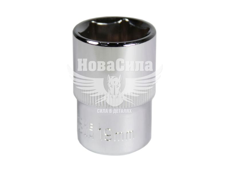Головка торцева низька шестигранна 1/2 19мм. (Intertool) Хром ванадіум (ET-0019)