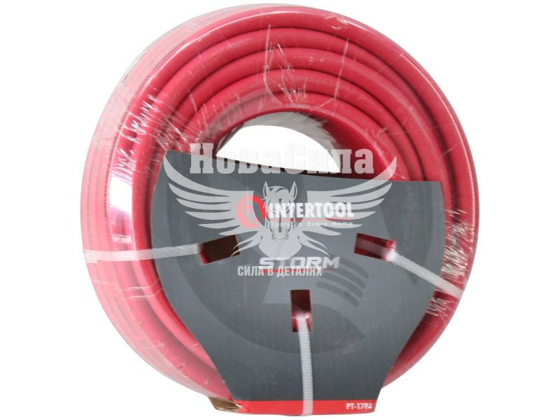 Шланг компресора 10х17мм. 20Атм. 20м. (Intertool) (резиновий підс.) STORM (PT-1782)