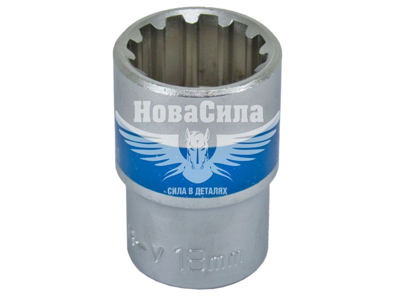 Головка торцева низька дванадцятигранна Spline 1/2 18мм. (King ROY) ()