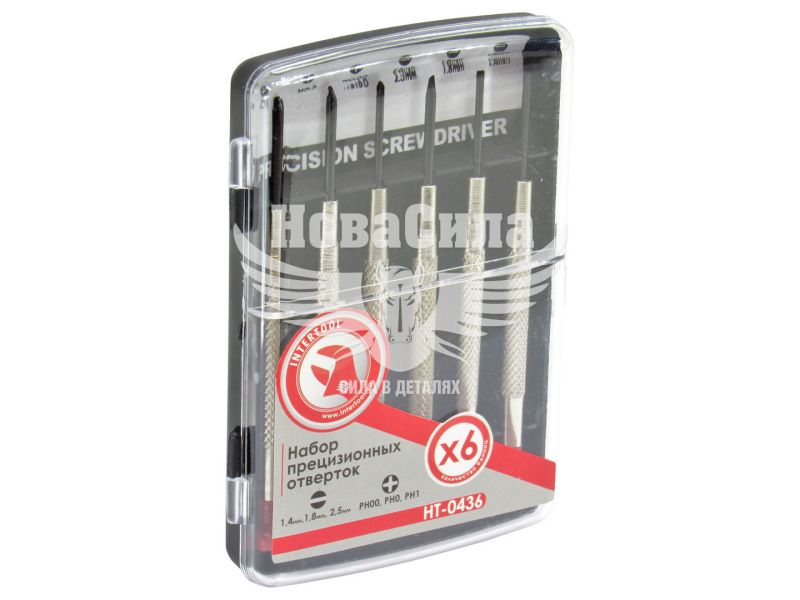 Викрутка (набір) (Intertool) кт. 6шт. -/+ (міні) (HT-0436)