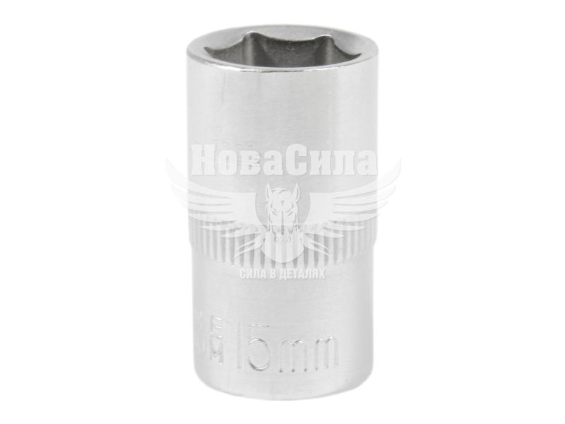 Головка торцева низька шестигранна 1/2 15мм. (Intertool) Хром ванадіум (ET-0015)