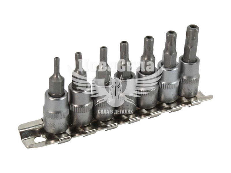 Набір торцевих головок з бітою TORX SPECIAL (Yato) 5-ти гранні, 7 предметів 1/4 (TS10, TS15, TS20, TS25, TS27, TS30, TS40) (YT-0461)