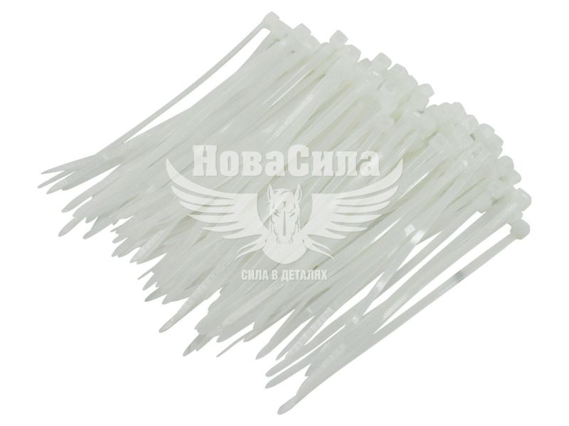Хомут пластиковий білий 2,5х100 (Belauto) (уп. 100шт.) (W25100)