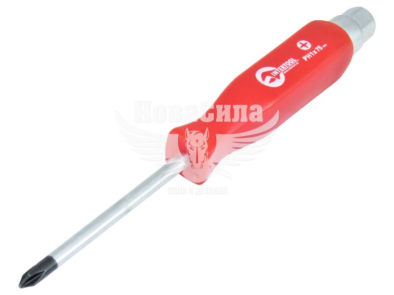 Викрутка (Intertool) + ударна (PH1х75) (HT-0486)