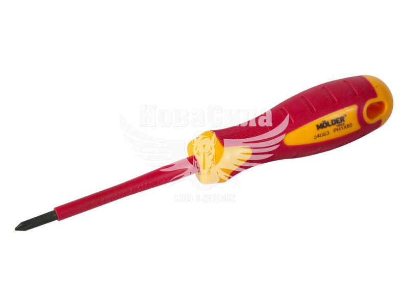 Викрутка (Molder Tools) + (PH1х80мм.) діелектрична VDE 1000 В (MT35105)