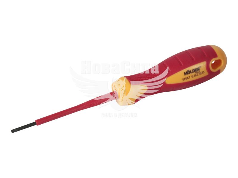 Викрутка (Molder Tools) - (SL2,5х75мм.) діелектрична VDE 1000 В (MT35001)