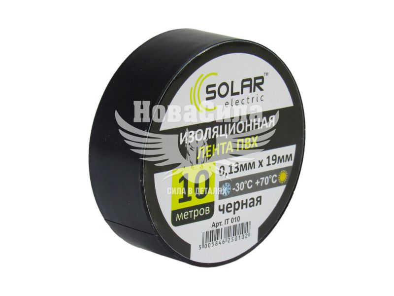 Ізолента (Solar) 10м чорна (IT010)