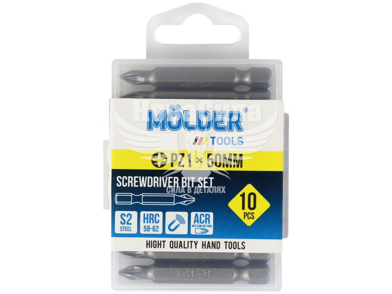 Насадка для викрутки PZ1 50мм. (Molder Tools) 10шт. S2 (біта) (MT7115010)
