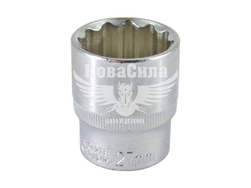 Головка торцева низька дванадцятигранна 1/2 27мм. (Intertool) (ET-0227)