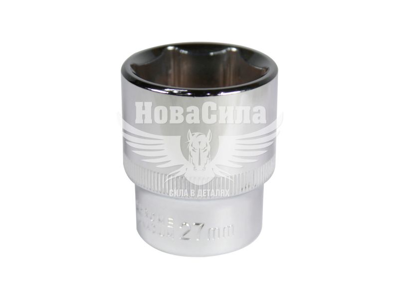 Головка торцева низька шестигранна 1/2 27мм. (Intertool) Хром ванадіум (ET-0027)