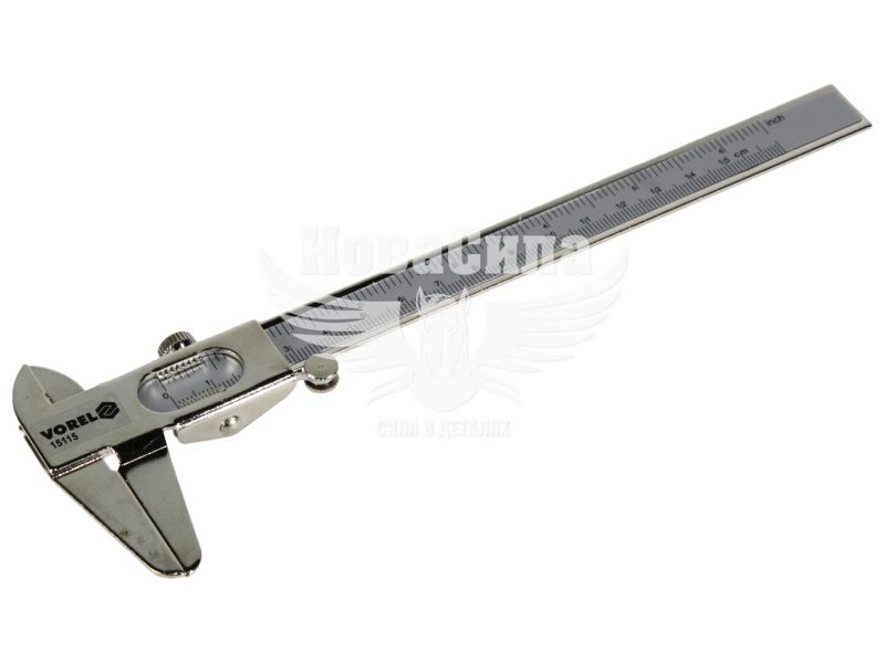 Штангенциркуль механічний метал. (Vorel) 150мм. (з метричною і дюймовою шкалами) (15115)