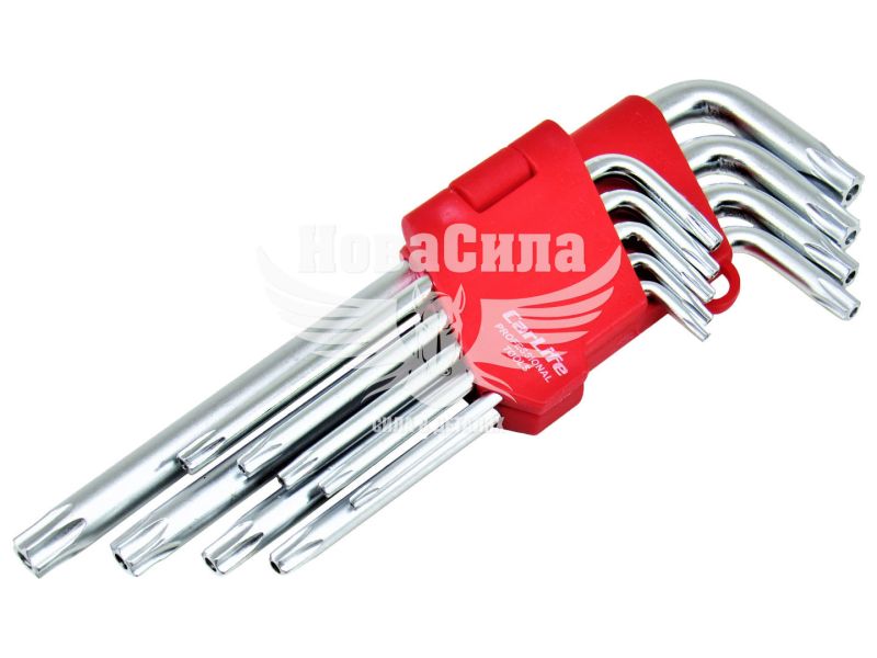 Набір зірочок Г-подібних ключів TORX з отвором (Carlife) Cr-V (WR2112)