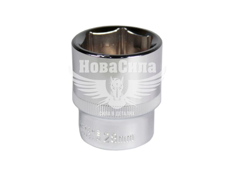 Головка торцева низька шестигранна 1/2 28мм. (Intertool) Хром ванадіум (ET-0028)