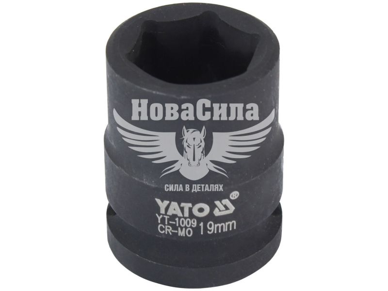Головка торцева ударна низька шестигранна 1/2 19 мм. (Yato) (YT-1009)