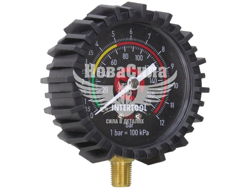 Манометр к пневм. пистолету подкачки колес 1/8 63мм. (Intertool) (PT-0499)