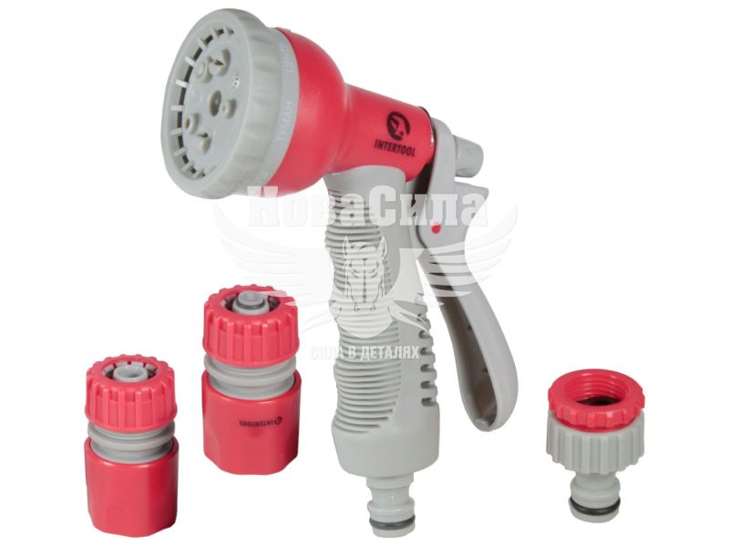 Пістолет для полива (Intertool) з конекторами (8-ми функціональний) (GE-0002)
