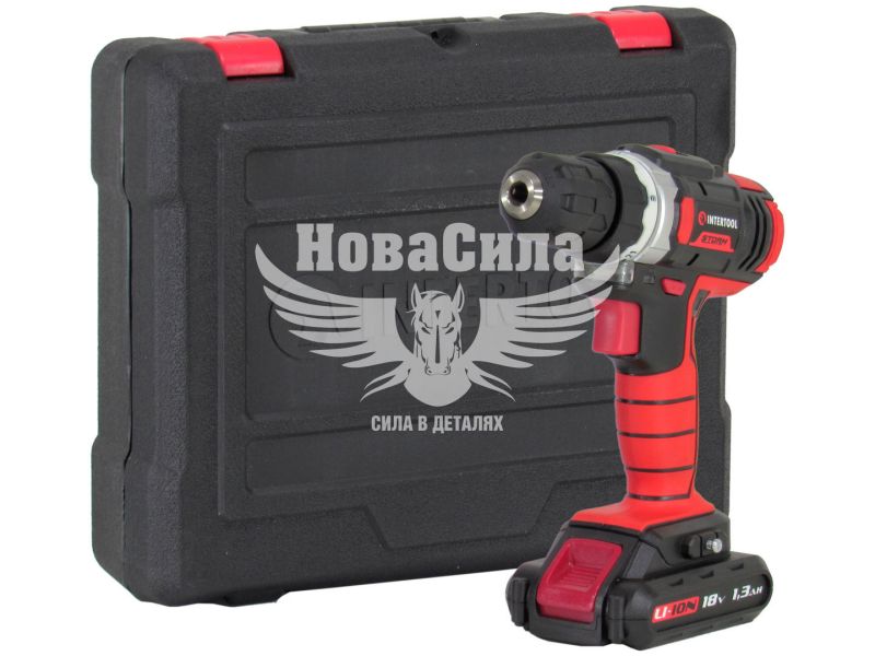 Шуруповерт акумуляторний (Intertool) 18V. 1500 об/хв. 1300мАч. (WT-0314)