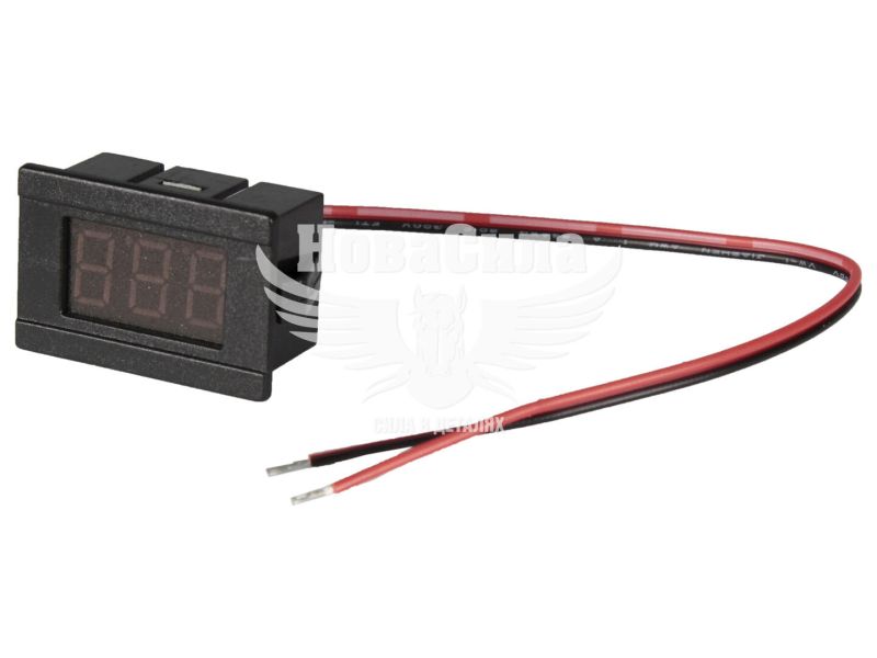 Вольтметр з проводом 6-12-24V (Зоря) 3х2см врізний (21765)