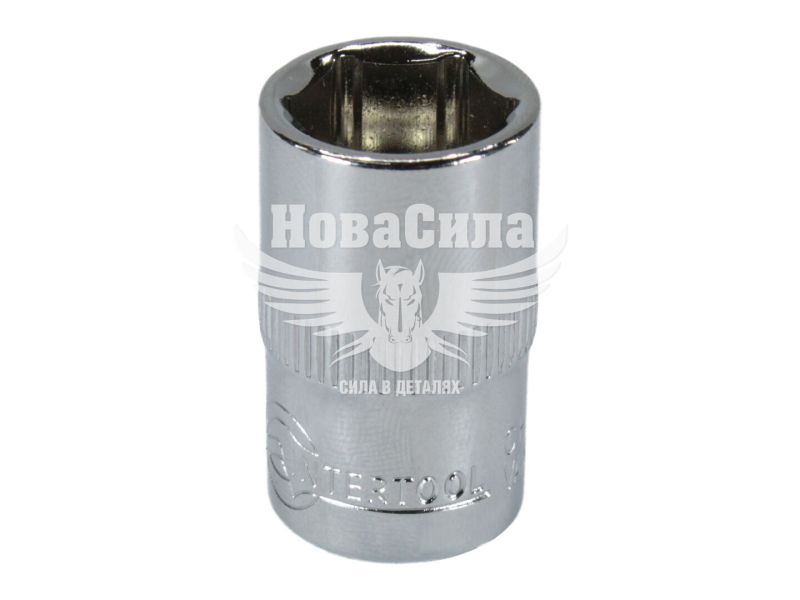Головка торцева низька шестигранна 3/8 12мм. (Intertool) Хром ванадіум (ET-0412)