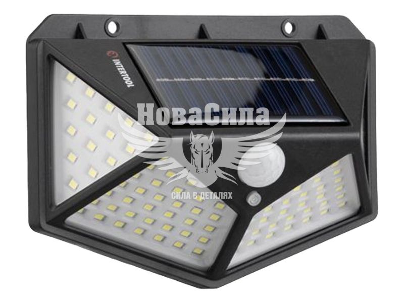 Вуличний світильник на сонячній батареї з датчиком руху (Intertool) 100 SMD (LB-0113)