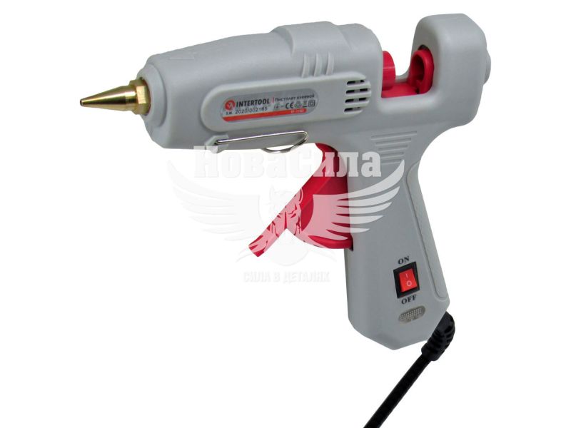 Пістолет клейовий (Intertool) 195-210°C, під стержні 10.8-11.5мм (RT-1102)