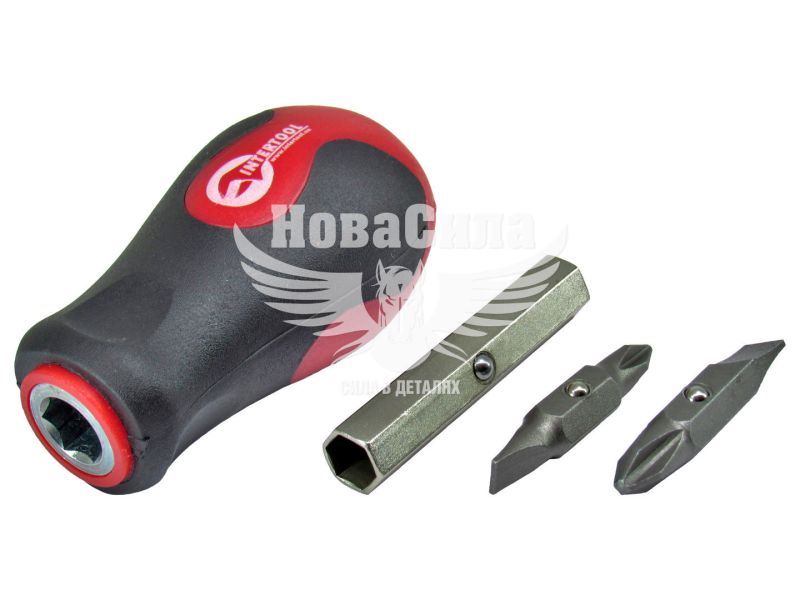 Викрутка (Intertool) -/+ 4в1 з насадками (VT-1010)