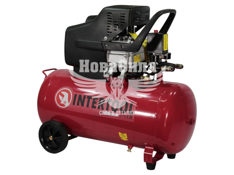 Компресор стаціонарний (Intertool) (1-но цил.) 2HP.- 1,5кВт.- 8атм.- 206л/хв.- 50л.- 25кг. (PT-0003)