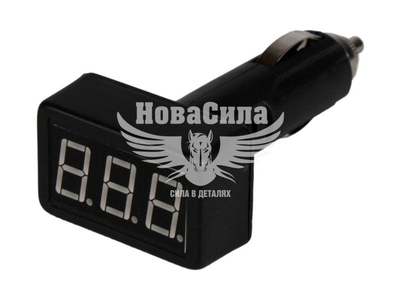 Вольтметр 12-24v (Зоря) (в прикурювач) 3 знаки, з запобіжиком (21766)