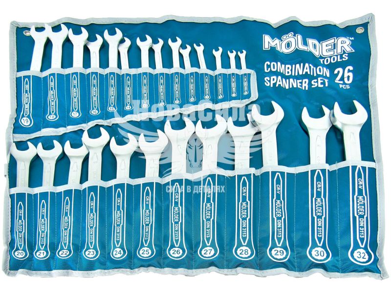 Набір ключів ріжково-накидних (Molder Tools) 26шт. (6-32мм.) (MT58126)