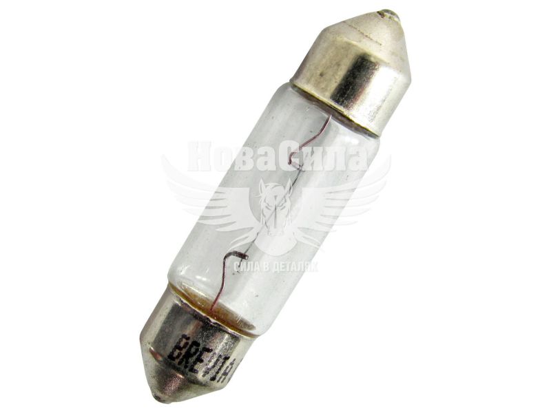 Лампочка 2-ох цокольна C5W біла 12V-5Вт SV8.5-8 37мм. (Brevia) (упак.-10шт.) (12314C)