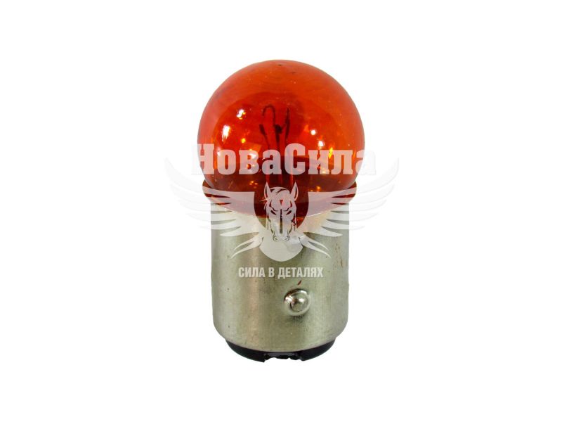 Лампочка 2-ох конт. черешня жовта 12V-18/5Вт P21/5W BAY15d (Solar) (упак.-10шт.) (1273)