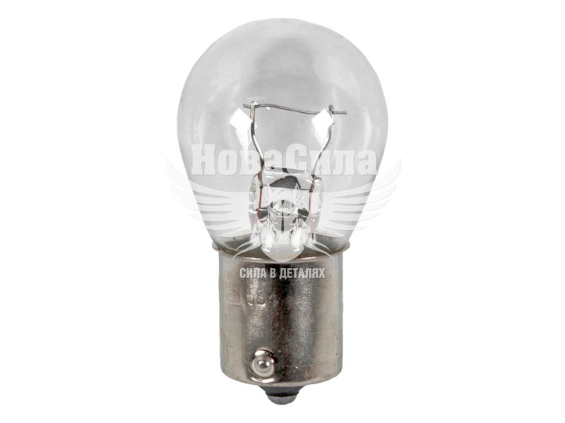 Лампочка 1-но конт. груша біла 12V-21Вт P21W BAU15s (Solar) (упак.-10шт.) (1270)