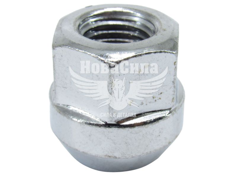 Гайка колеса унів. 12x1.5x25 хром конус відкр. ключ 19 (Walline) (F 310)