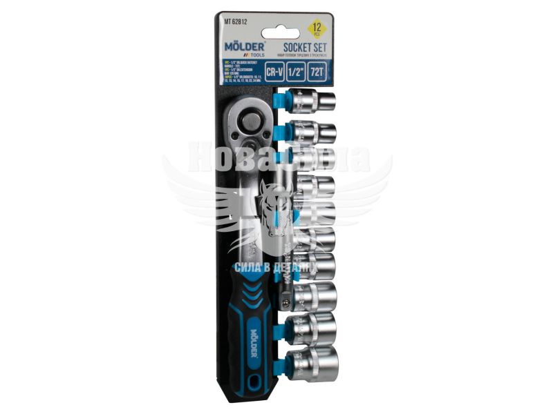 Набір торцевих головок з тріщоткою (Molder Tools) 12 предметів 1/2 (MT62812)