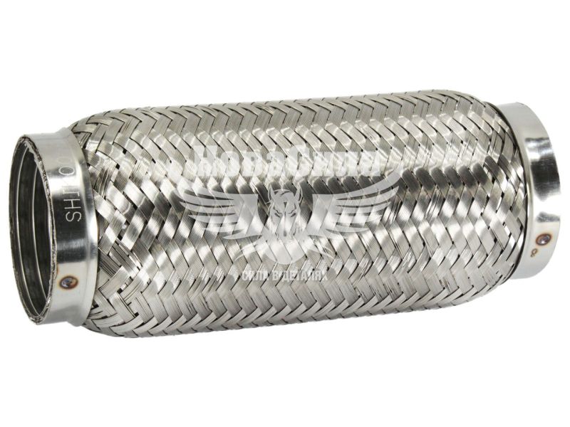 Гофра глушника 64х200мм. 3-х шарова Interlock, (Shikoo) (довгий фланець) (64х200 VW)