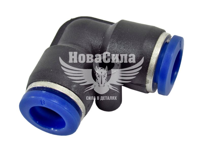 З'єднувач аварійний трубки ПВХ Г-подібний пластик 8х8мм. (Rider) (RD 01.02.82)
