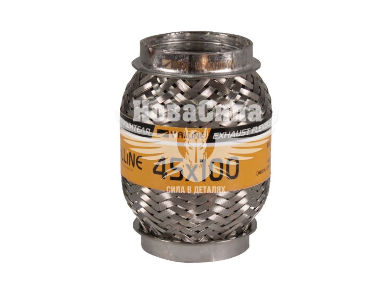 Гофра глушника 45х100мм. 3-х шарова Interlock, (Walline) (короткий фланець) (WL 45х100 VW)
