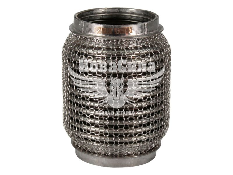 Гофра глушника 64х120мм. 3-х шарова Interlock, кольчуга (Walline) (короткий фланець) (WL 64x120 VW-OE)