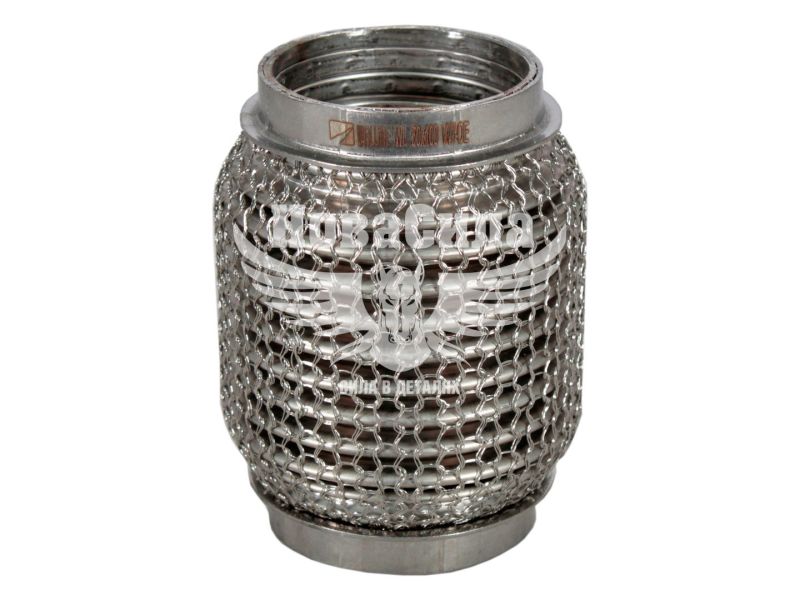 Гофра глушника 50х100мм. 3-х шарова Interlock, кольчуга (Walline) (короткий фланець) (WL 50x100 VW-OE)