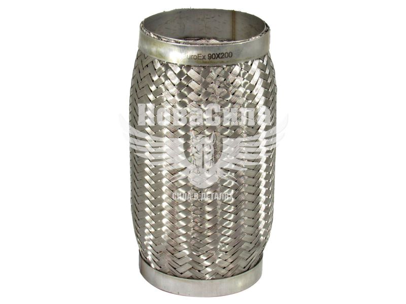 Гофра глушника 90х200мм. 3-х шарова (EuroEx) (короткий фланець) (90X200)