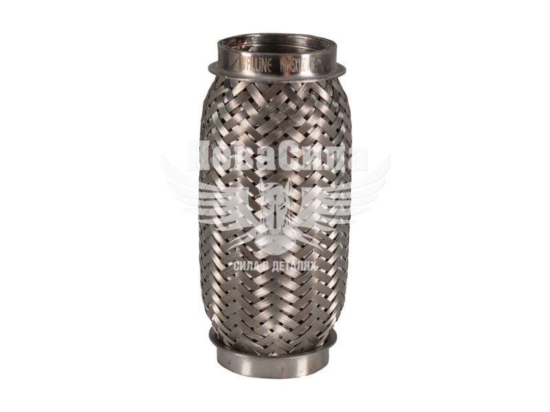 Гофра глушника 45х150мм. 3-х шарова Interlock, (Walline) (короткий фланець) (WL 45x150 VW)