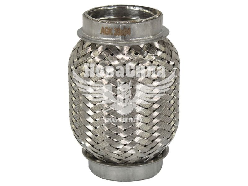 Гофра глушника 38х94мм. 3-х шарова Interlock, (AGK) (короткий фланець) (I3894)